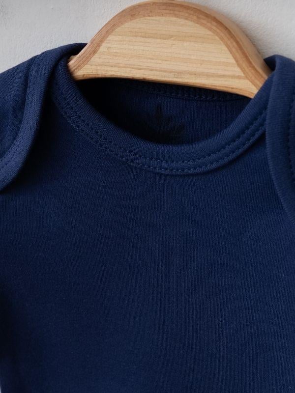 Bebek Organik Pamuklu Uzun Kollu Yeşil Lacivert Body 2’li Set