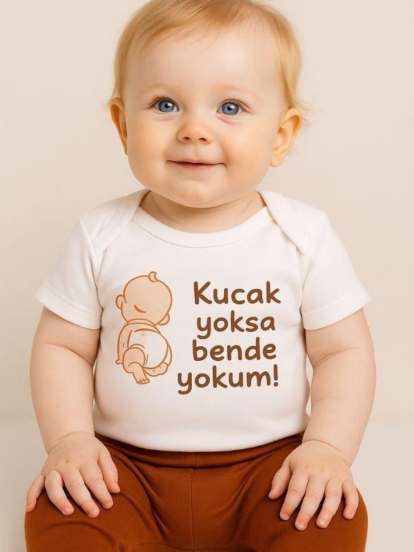 Bebek Pamuklu Kucak Yoksa Ben Yokum Yazılı Uzun Kol Body