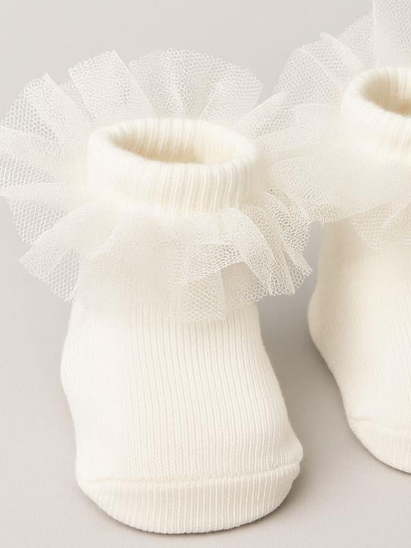 Bebek Pamuklu Tüllü Kısa Çorap