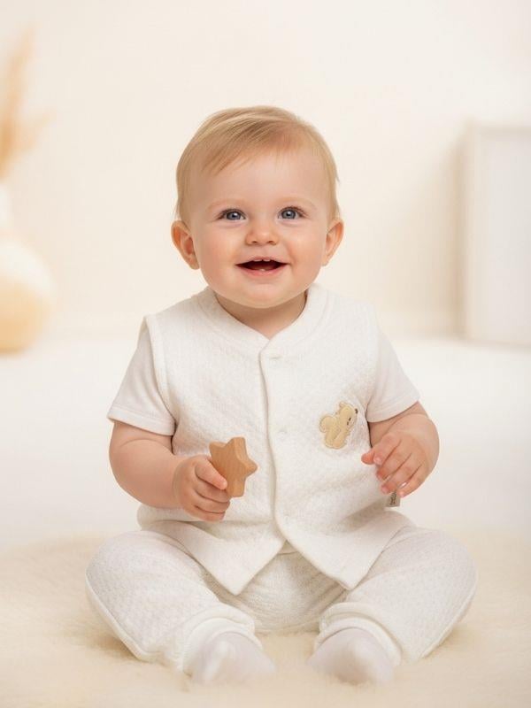 Bebek Sincap Desenli Yelek