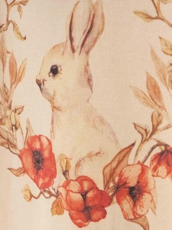 Bebek Tavşan Desenli Organik Tulum