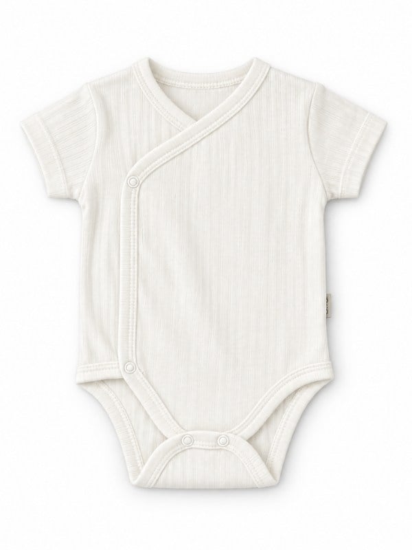Bebek Yarım Kollu Kruvaze Çıtçıtlı Body