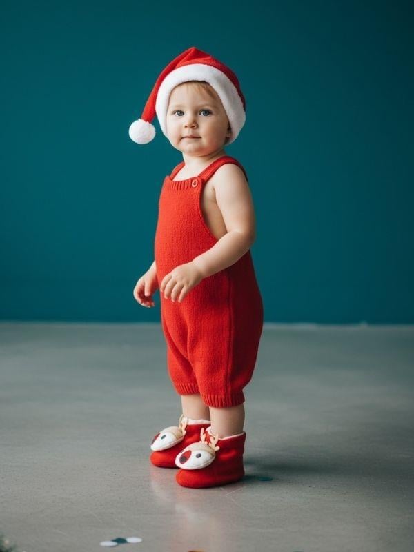 Bebek Yılbaşı Temalı Çıngıraklı Kutulu Patik