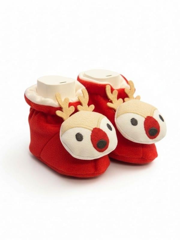 Bebek Yılbaşı Temalı Çıngıraklı Kutulu Patik