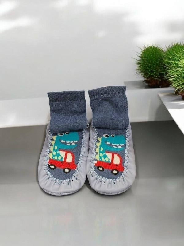 Çocuk Altı Kaydırmazlı Yılbaşı Desenli Ev Çorabı