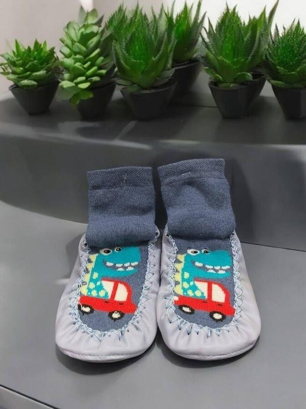 Çocuk Altı Kaydırmazlı Yılbaşı Desenli Ev Çorabı