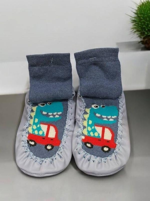 Çocuk Altı Kaydırmazlı Yılbaşı Desenli Ev Çorabı