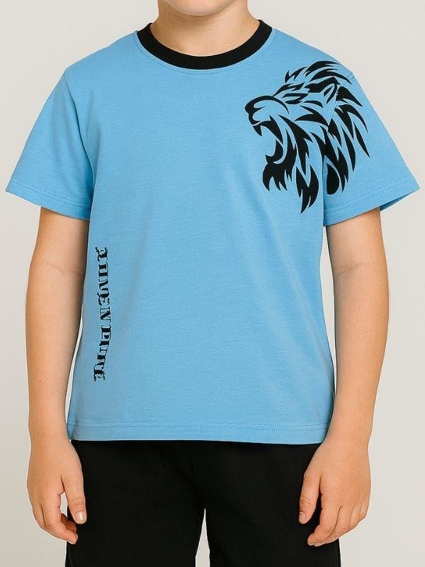 Çocuk Aslan Baskılı Pamuklu Oversize T-shirt