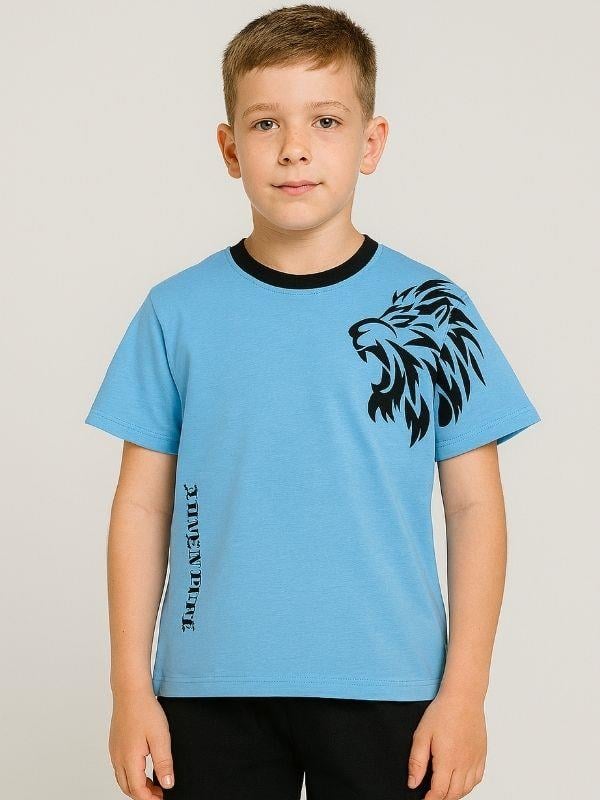 Çocuk Aslan Baskılı Pamuklu Oversize T-shirt