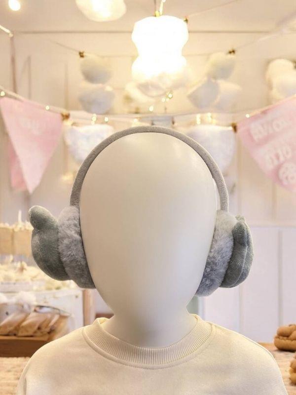 Çocuk Ayıcık Figürlü Peluş Tüylü Kulaklık