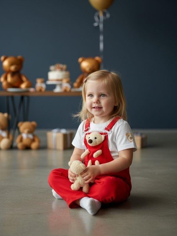 Çocuk Ayıcıklı Pantolon Salopet