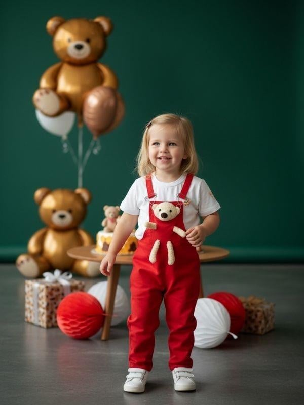 Çocuk Ayıcıklı Pantolon Salopet