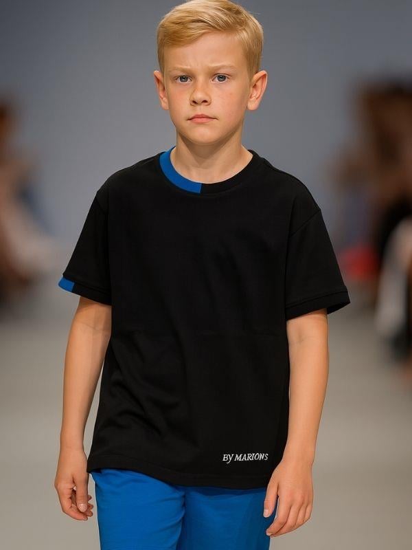 Çocuk Basic Yaka Detaylı Oversize T-shirt