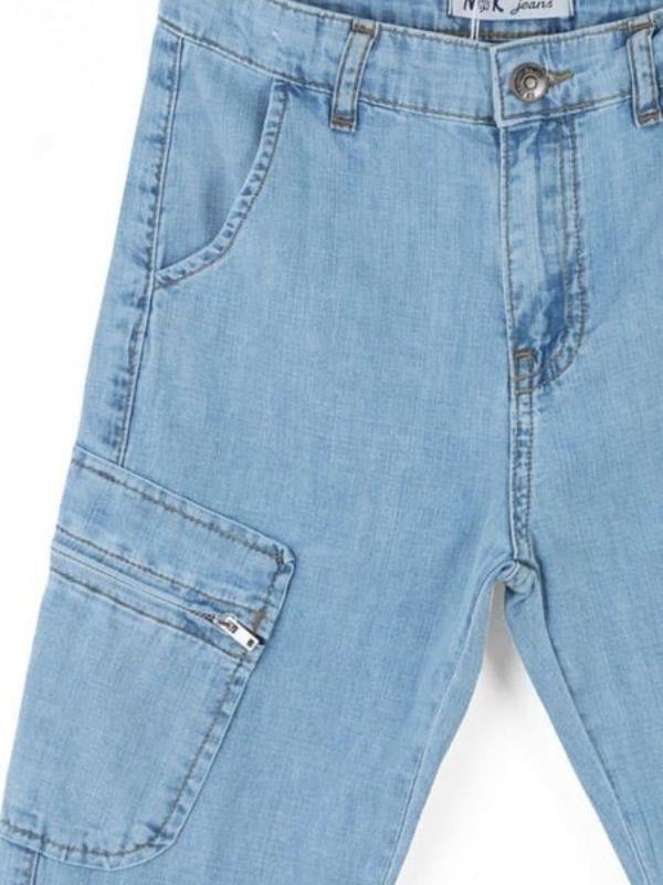 Çocuk Esnek İnce Kumaş Paçası Lastikli Kot Pantolon