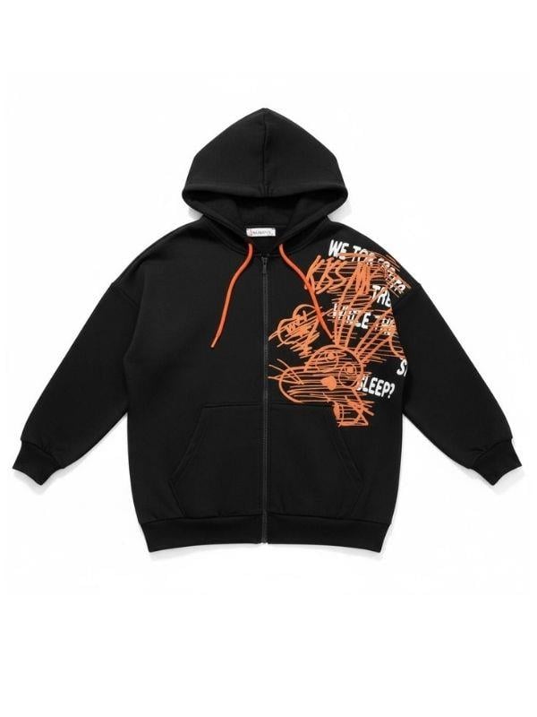 Çocuk Mevsimlik Tavşan Baskılı Fermuarlı Hırka