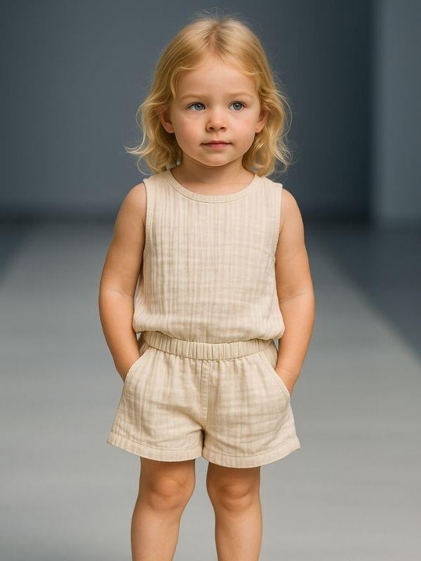 Çocuk Müslin Şortlu Takım