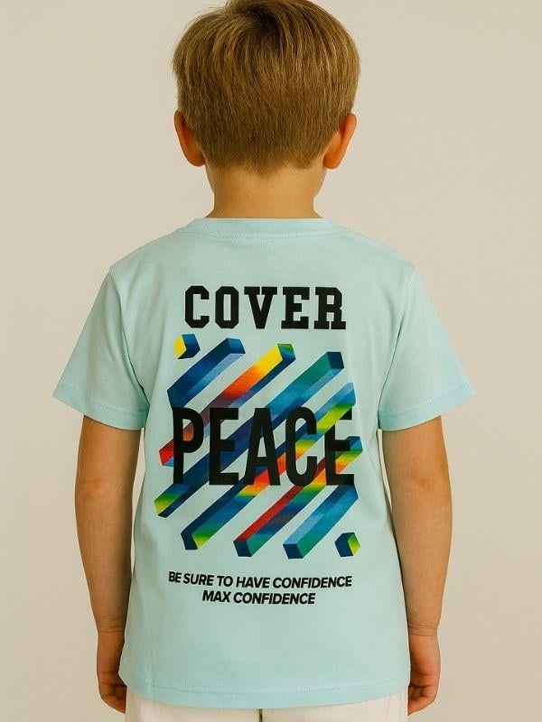 Çocuk Oversize Kalıp Sırt Baskılı Pamuklu T-shirt