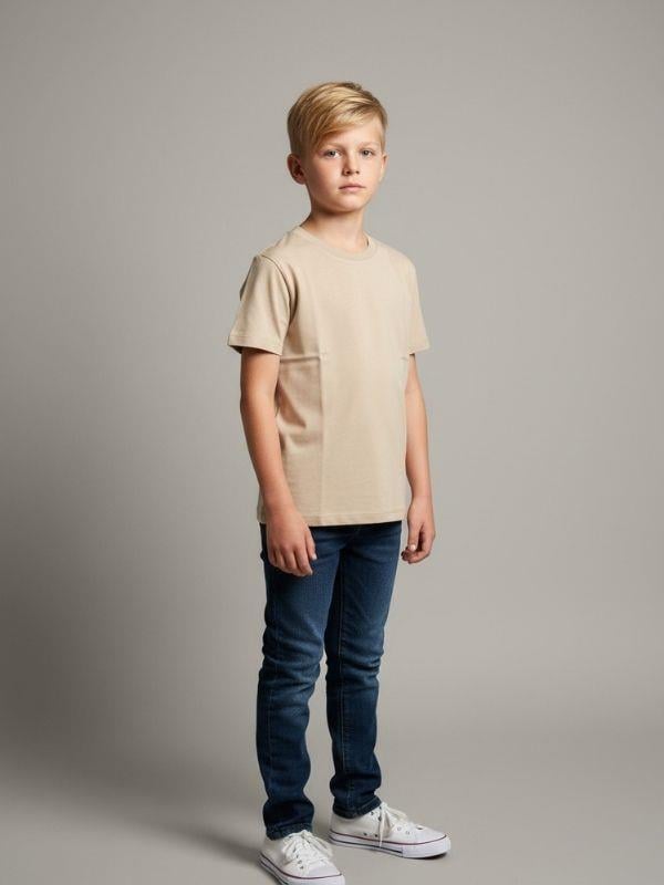 Çocuk Pamuklu Basic Yuvarlak Yaka T-shirt