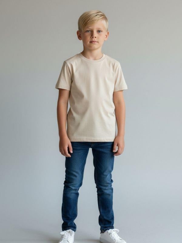 Çocuk Pamuklu Basic Yuvarlak Yaka T-shirt