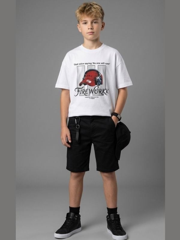 Çocuk Pamuklu Baskılı T-shirt