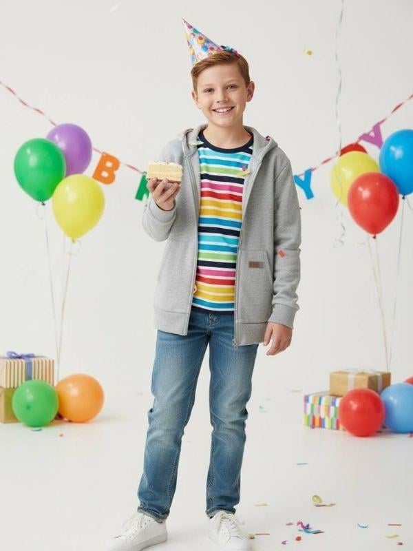 Çocuk Pamuklu Kapüşonlu Basic Hırka