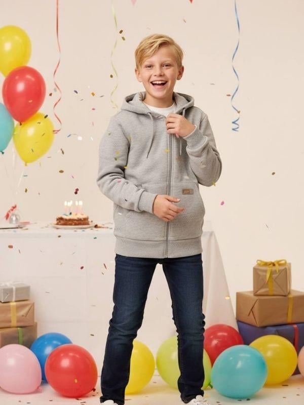 Çocuk Pamuklu Kapüşonlu Basic Hırka