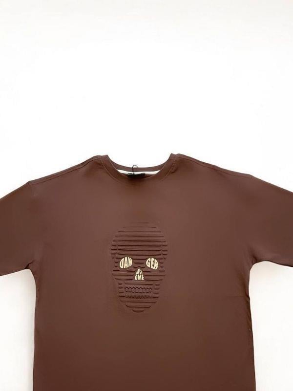 Çocuk Pamuklu Oversize Kuru Kafa Desenli Tshirt