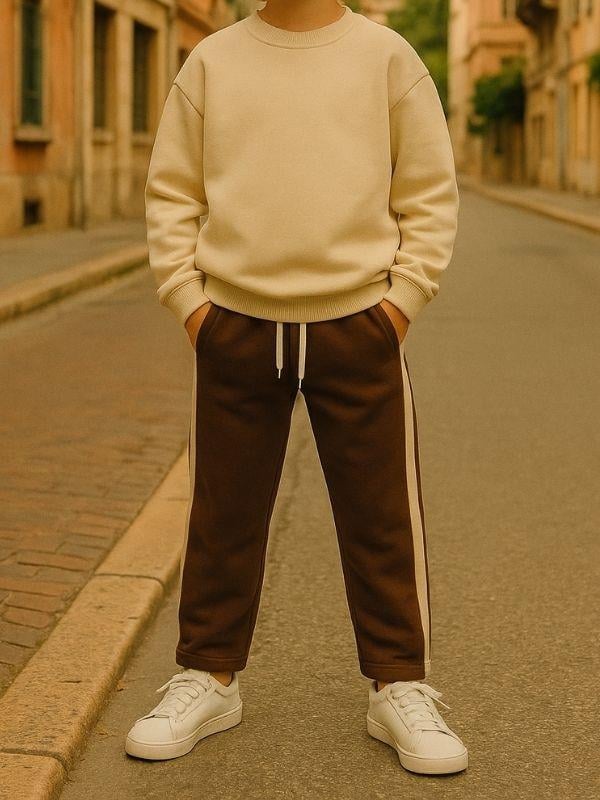 Çocuk Pamuklu Yanları Şerit Detaylı Eşofman Altı