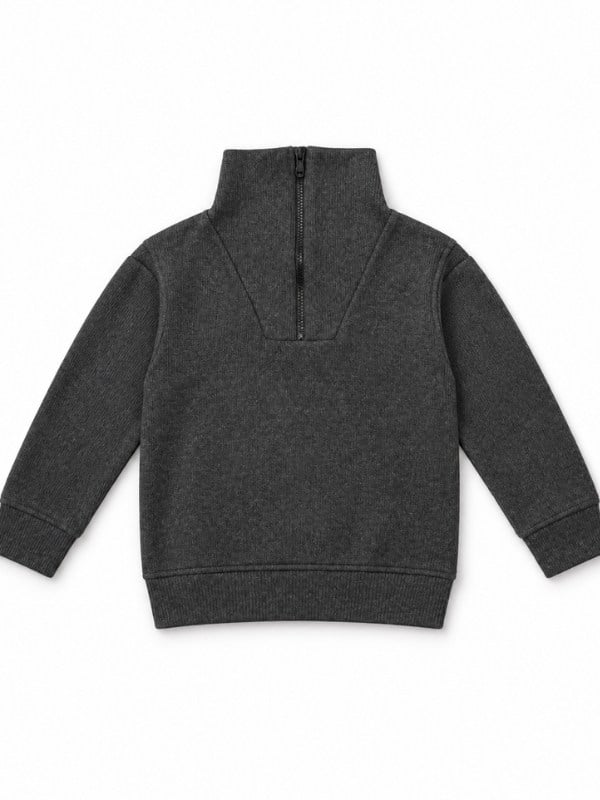 Çocuk Selanik Kumaş Yarım Fermuarlı Sweatshirt