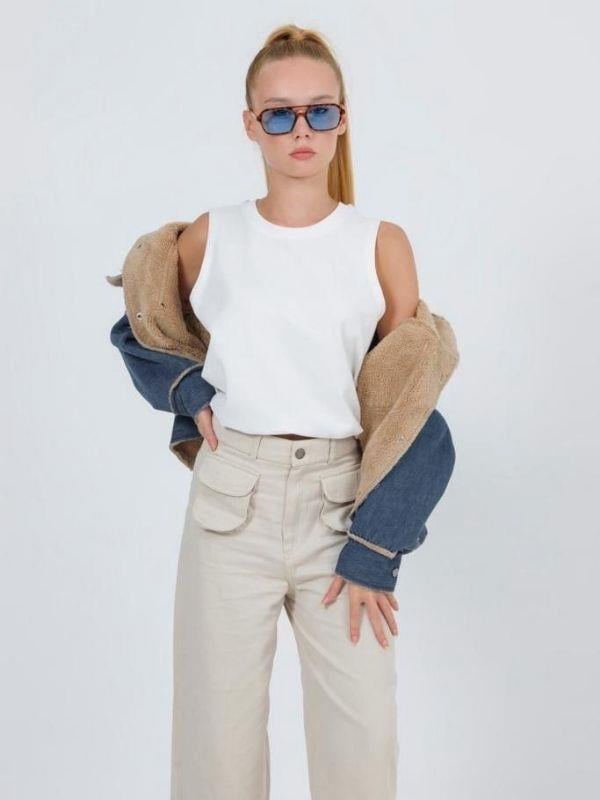 Çocuk Tasarım Geniş Kesim İçi Peluş Kot Mont