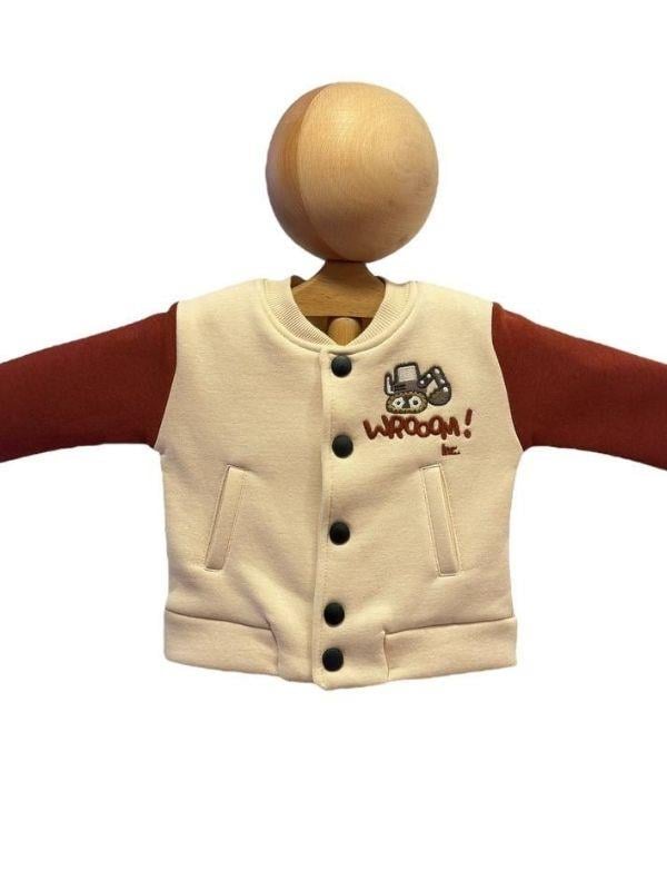 Erkek Bebek 3 İplik Sırt Baskılı Şardonlu Kolej Ceket