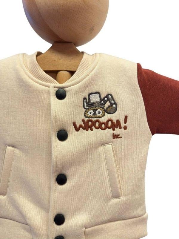 Erkek Bebek 3 İplik Sırt Baskılı Şardonlu Kolej Ceket