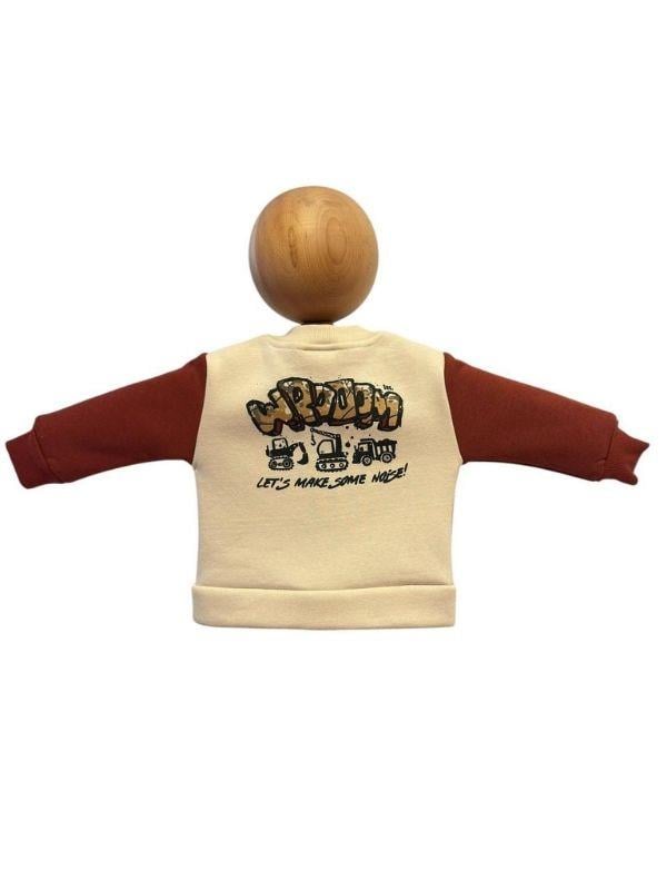 Erkek Bebek 3 İplik Sırt Baskılı Şardonlu Kolej Ceket