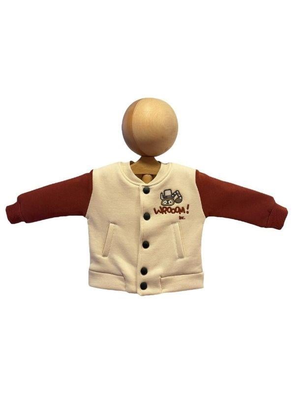 Erkek Bebek 3 İplik Sırt Baskılı Şardonlu Kolej Ceket