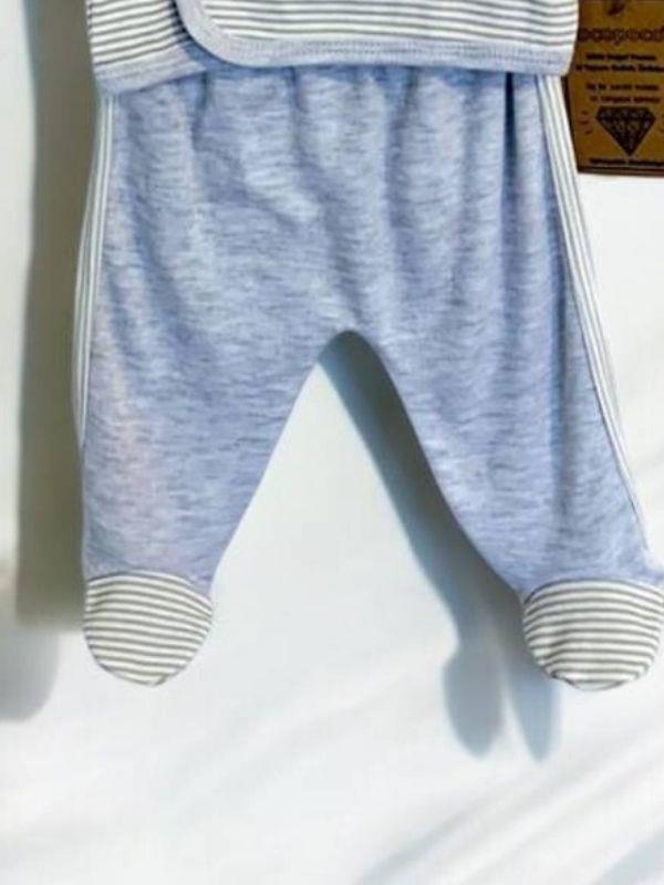 Erkek Bebek 5 Parça Uçan Balon Desenli Hastane Çıkışı Zıbın Seti