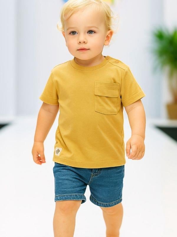 Erkek Bebek Basic Cep Detaylı Tshirt