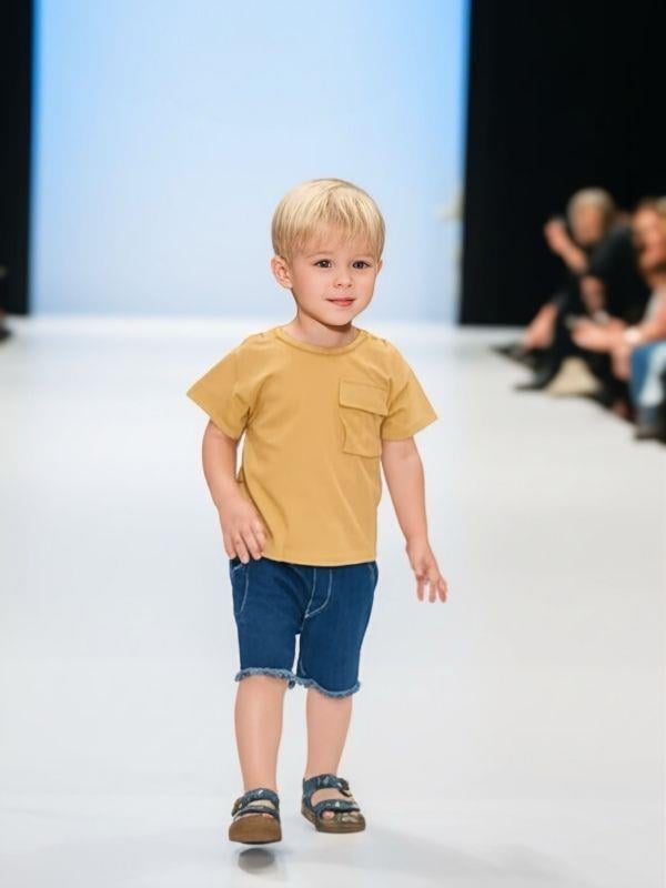 Erkek Bebek Basic Cep Detaylı Tshirt