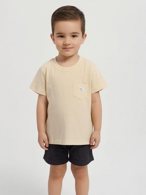 Erkek Bebek Cep Detaylı Basic T-shirt