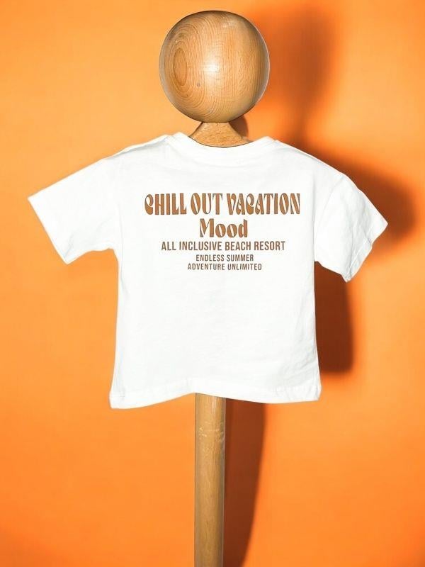 Erkek Bebek Chill Out Yazılı Pamuklu T-shirt