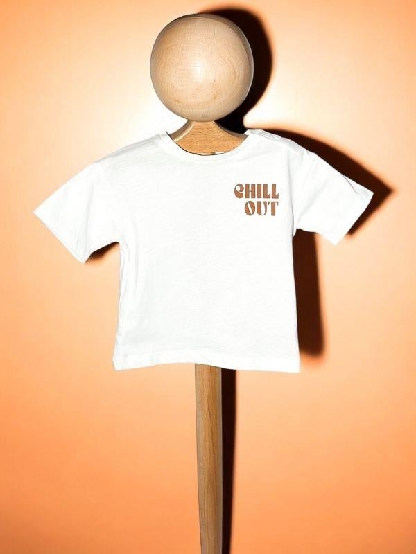 Erkek Bebek Chill Out Yazılı Pamuklu T-shirt