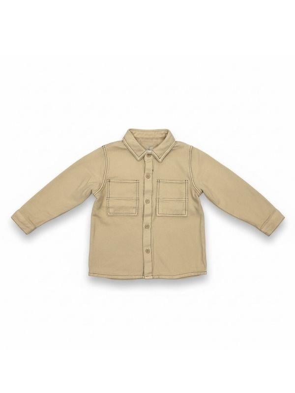 Erkek Bebek Çift Cepli Uzun Kollu Gömlek