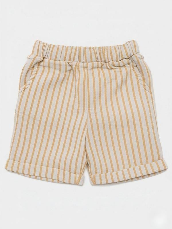 Erkek Bebek Çizgili Dokuma Şort
