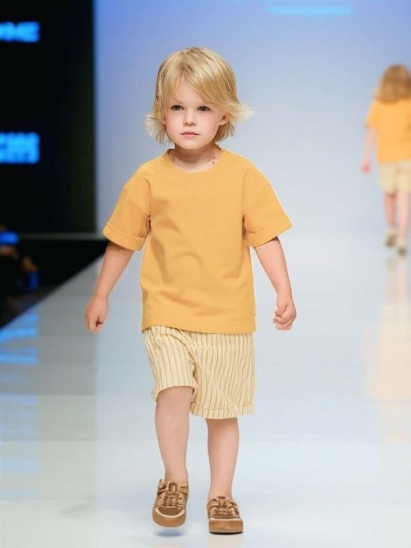 Erkek Bebek Çizgili Dokuma Şort