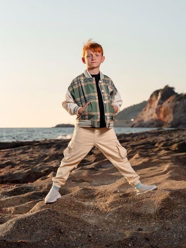 Erkek Bebek / Çocuk Ekose Desenli Kolej Mont