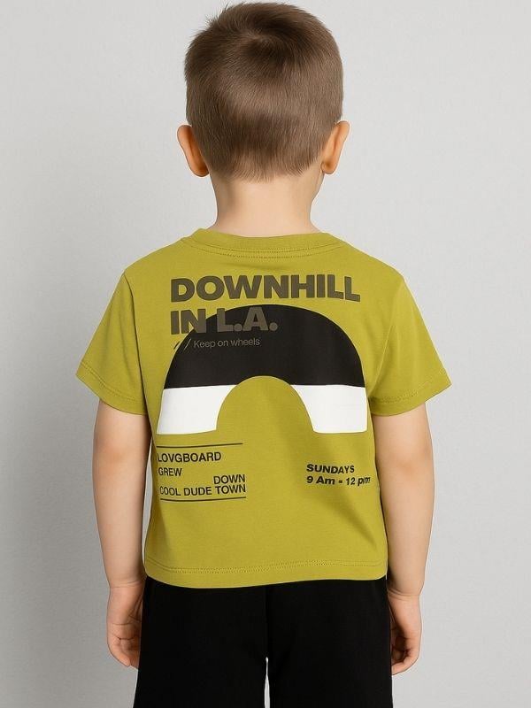 Erkek Bebek Çocuk Keep On Wheels Yazılı T-shirt