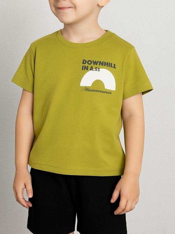 Erkek Bebek Çocuk Keep On Wheels Yazılı T-shirt