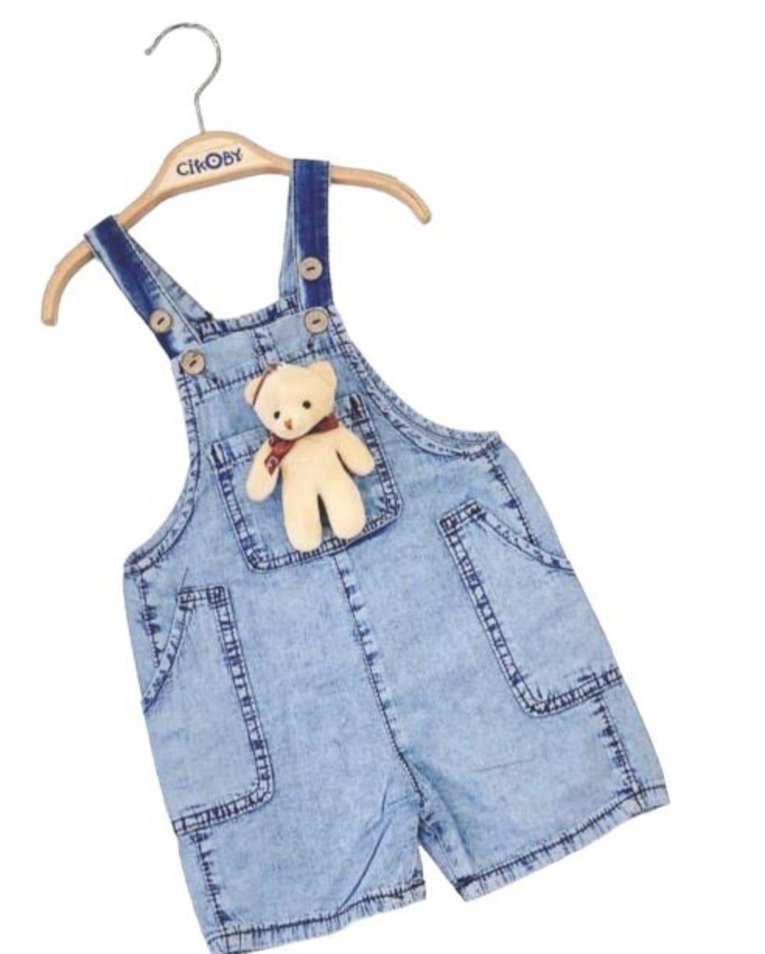 Erkek Bebek Çocuk Pamuklu İnce Ayıcık Hediyeli Salopet