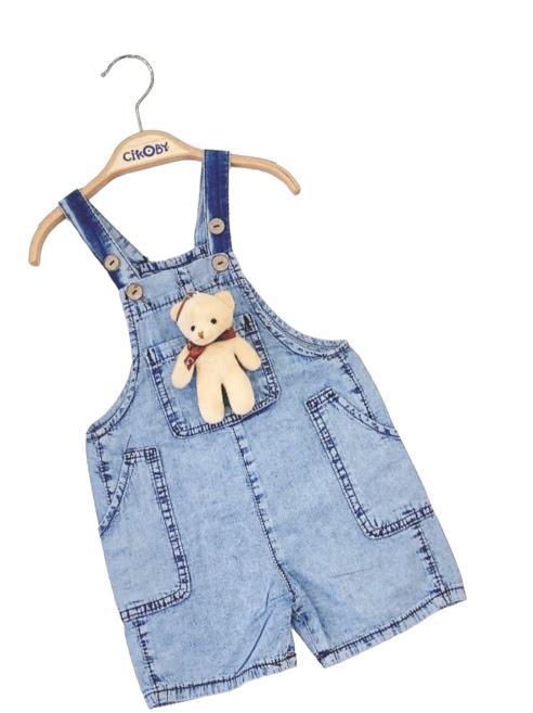 Erkek Bebek Çocuk Pamuklu İnce Ayıcık Hediyeli Salopet