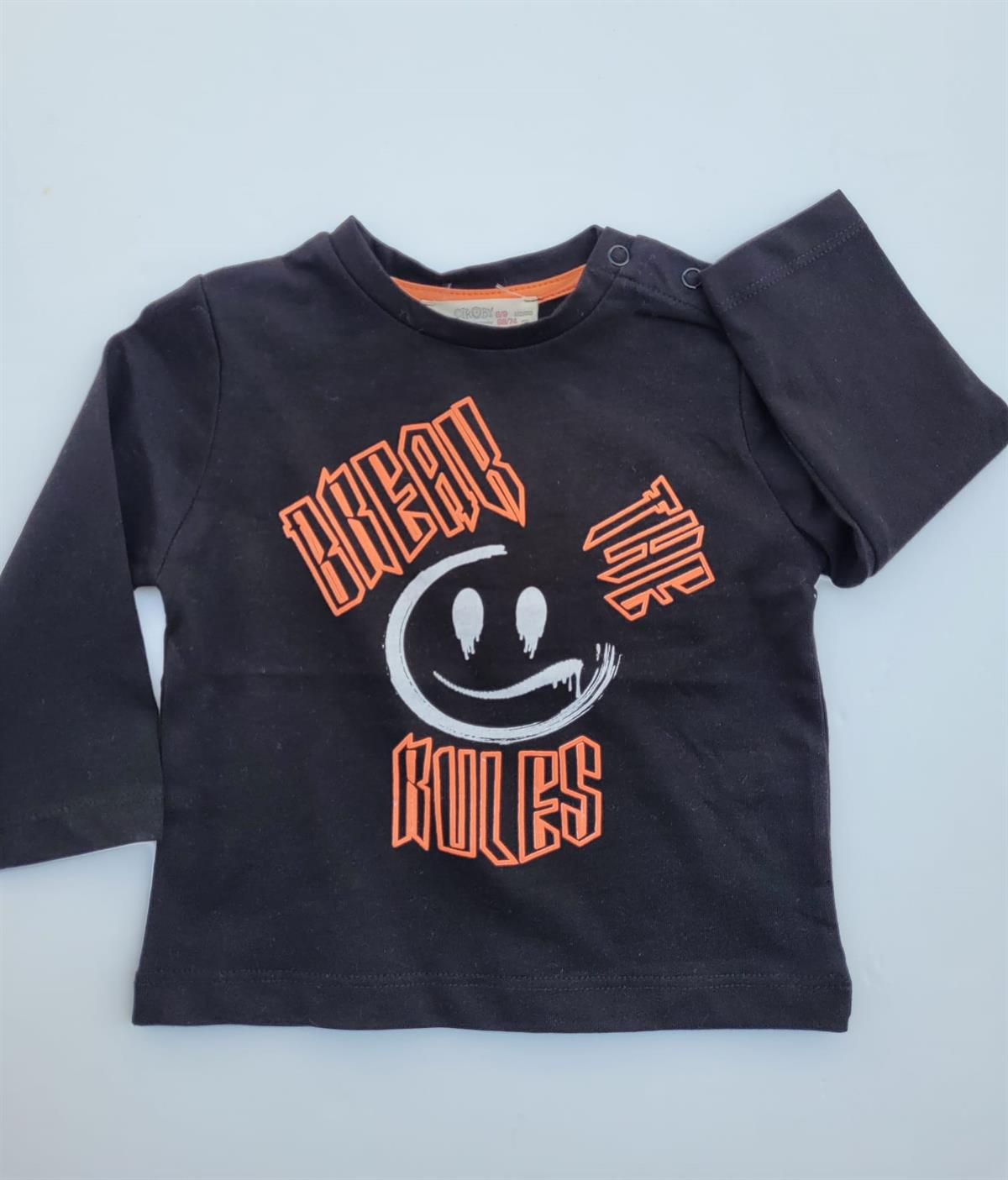 Erkek Bebek Çocuk Yüzde Yüz Pamuklu İnce Uzun Kol Tshirt