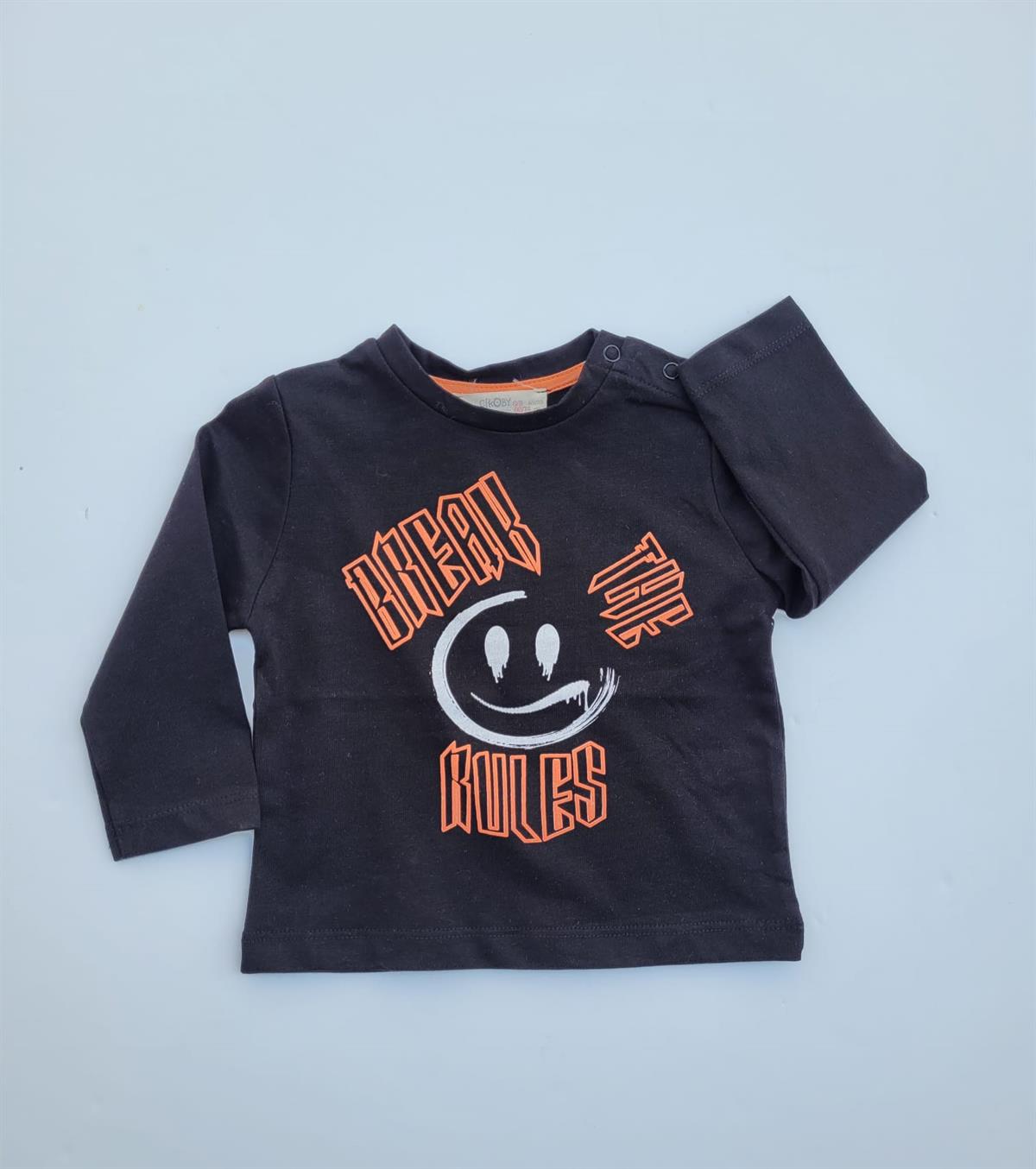 Erkek Bebek Çocuk Yüzde Yüz Pamuklu İnce Uzun Kol Tshirt